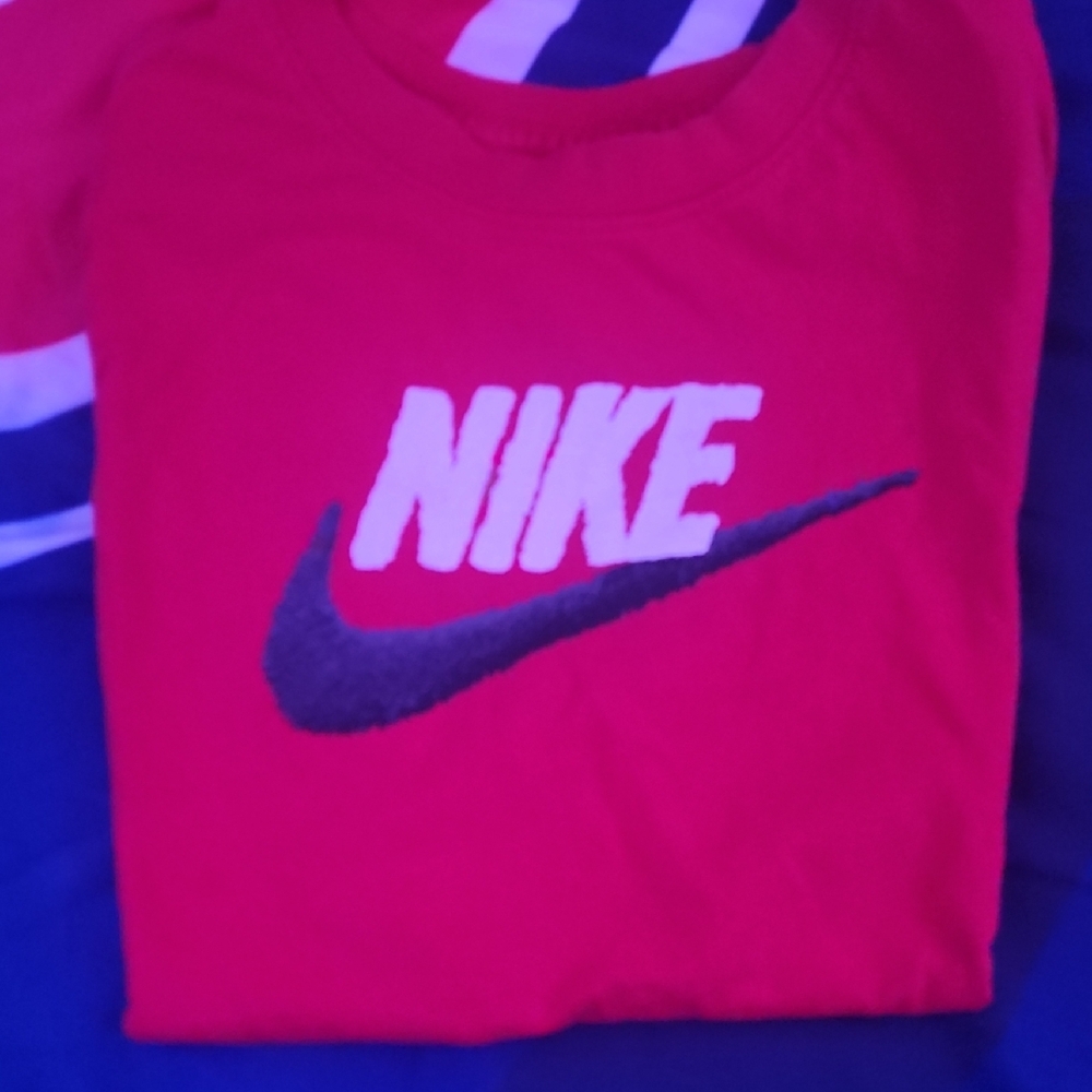 Nike Kids Red Tee with Black Swoosh